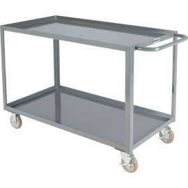 Global Industrial Steel Utility Cart w/2 Tray Shelves, 1200 lb. Capacity, 48"L x 24"W x 35"H