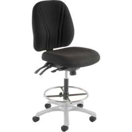 Interion Manager Stool - Fabric - 360° Footrest - Black