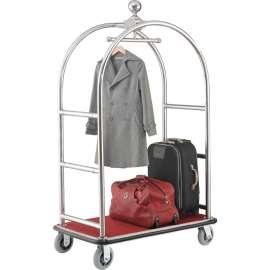 Global Industrial Bellman Cart With Curved Uprights, 6" Casters, Silver Stainless Steel