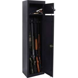 American Furniture Classics Metal Security Cabinet 906 - 5 Gun Capacity 15" x 10" x 59" Black