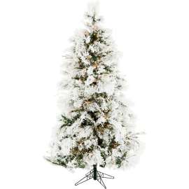 Christmas Time Artificial Christmas Tree - 6.5 Ft. Frosted Fir - Clear LED Lights