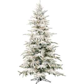Fraser Hill Farm Artificial Christmas Tree - 7.5 Ft. Flocked Mountain Pine