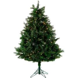 Fraser Hill Farm Artificial Christmas Tree - 5 Ft. Northern Cedar Teardrop - Clear LED Lights