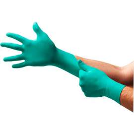 TouchNTuff 92-600 Industrial Grade Nitrile Disposable Gloves, Powder-Free, Green, M, 100/Box