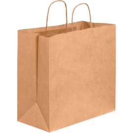 Global Industrial Paper Shopping Bags, 13"W x 7"D x 13"H, Kraft, 250/Pack