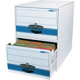 Steel Plus File Storage Drawers, 24"L x 15"W x 10"H, White & Blue