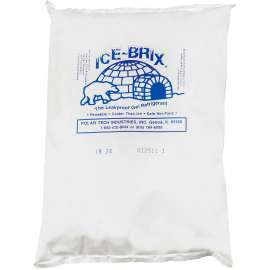 Ice-Brix Cold Packs, 24 Oz., 8"L x 6"W x 1-1/4"H, White/Blue, 12/Pack
