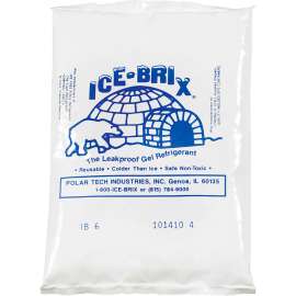 Ice-Brix Cold Packs, 6 Oz., 6"L x 4"W x 3/4"H, White/Blue, 48/Pack