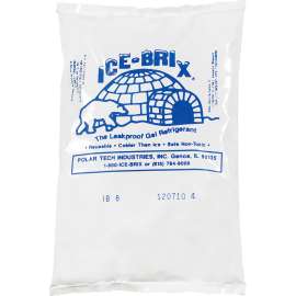 Ice-Brix Cold Packs, 8 Oz., 6"L x 4"W x 3/4"H, White/Blue, 36/Pack
