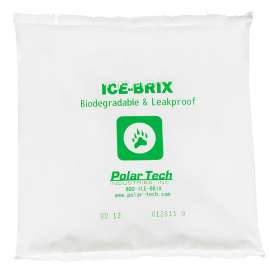 Ice-Brix Cold Packs, 12 Oz., 6"L x 6"W x 1"H, White & Green, 48/Pack
