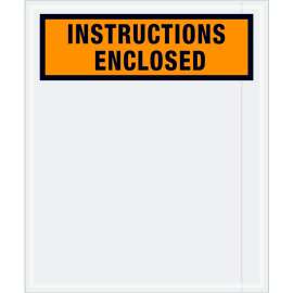 Panel Face Envelopes, "Instructions Enclosed" Print, 10"L x 12"W, Orange, 500/Pack