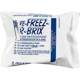 Re-Freez-R-Brix Cold Bricks, 15 Oz., 4-1/2"L x 4"W x 1-1/2"H, White/Blue, 12/Pack