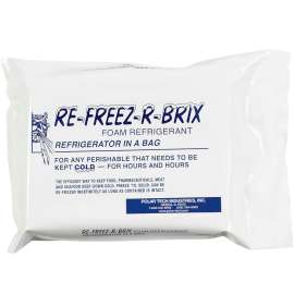 Re-Freez-R-Brix Cold Bricks, 28 Oz., 7"L x 5"W x 1-1/2"H, White/Blue, 12/Pack