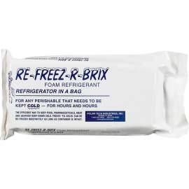 Re-Freez-R-Brix Cold Bricks, 31 Oz., 9"L x 4"W x 1-1/2"H, White/Blue, 6/Pack