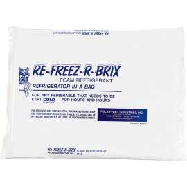 Re-Freez-R-Brix Cold Bricks, 64 Oz., 11-1/4"L x 9-1/4"W x 1"H, White/Blue, 12/Pack