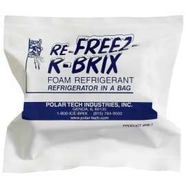 Re-Freez-R-Brix Cold Bricks, 7.5 Oz., 4-1/2"L x 2"W x 1-1/2"H, White/Blue, 48/Pack