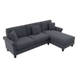 Bush Business Furniture Couch w/ Reversible Chaise Lounge, 102"W x 62-3/16"D x 35-3/4"H, Dark Gray