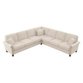 Bush Business Furniture Coventry L Shaped Sectional Couch, 111"W x 111"D x 35-3/4"H, Cream