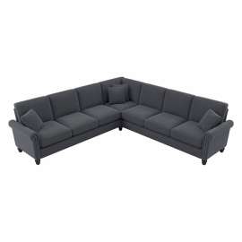 Bush Business Furniture Coventry L Shaped Sectional Couch, 111"W x 111"D x 35-3/4"H, Dark Gray