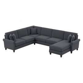 Bush Business Furniture Coventry U Shaped Sectional Couch, 128"W x 99"D x 35-3/4"H, Dark Gray