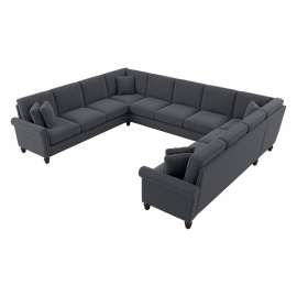 Bush Business Furniture Coventry U Shaped Sectional Couch, 137"W x 111"D x 35-3/4"H, Dark Gray