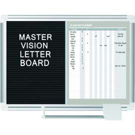MasterVision In/Out Magnetic Dry-Erase and Letter Board Combo, 24" X 36", Aluminum Frame