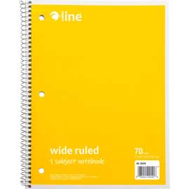 C-Line 1-Subject Notebook, Wide Ruled, 70-Page, Yellow, 24 Each/Set
