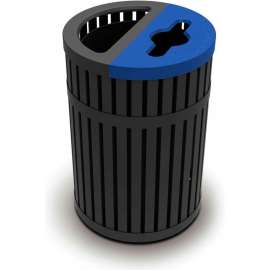 Parkview Recycling & Trash Can w/Open Top, 45 Gallon, Black
