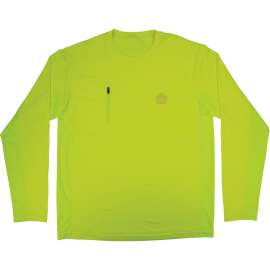 Ergodyne Chill-Its 6689 Cooling Long Sleeve Sun Shirt w/ UV Protection, M, Lime