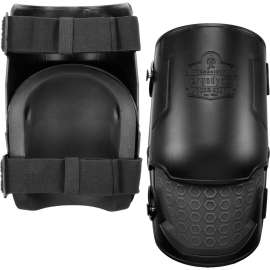 Ergodyne Proflex 360 Hard Shell Hinged Knee Pads, Non-Marring Rubber Cap, Black, 1 Pair