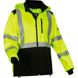 Ergodyne High Visibility SoftShell Water Resistant Jacket, Type R Class 3, Lime, Medium