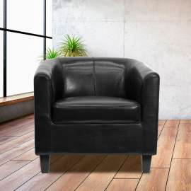 Leather Lounge Guest Chair - Black