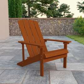 Flash Furniture Charlestown All-Weather Adirondack Chair - Teak Faux Wood