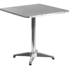 Flash Furniture 27-1/2" Aluminum Indoor-Outdoor Restaurant Table, Silver