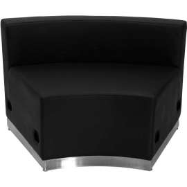 Flash Furniture Concave Armless Modular Lounge Chair - Leather - Black - Hercules Alon Series