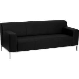 Contemporary Leather Sofa - Black - Hercules Definity Series