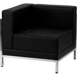 Flash Furniture Modular Left Corner Lounge Chair - Leather - Black - Hercules Imagination Series