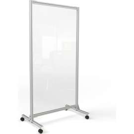 Ghent Clear Mobile Room Divider - Glass - 74"H x 38"W
