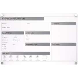 Ghent Graphics Slide Changeable Glassboard w/ Standoffs, Horizontal, 24"H x 36"W