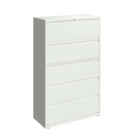 Hirsh Industries 42" Wide 5-Drawer Lateral File Cabinet - White