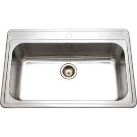 Houzer PGS-3122-1-1 Drop In Stainless Steel 1-Hole Large Single Bowl Sink