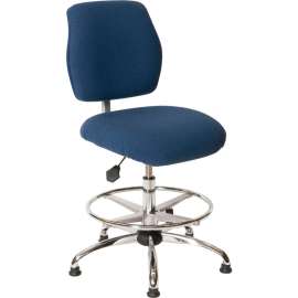 ShopSol ESD Office Chair - Medium Height - Economy Fabric - Blue