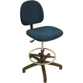 ShopSol ESD Office Chair - High Height - Value Line Fabric - Blue