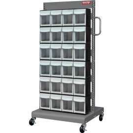 Shuter 1010548 Flip Out Bin Mobile Parts Cart - Single Sided with 24 Bins