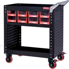 Shuter Steel Utility Cart w/Adjustable Shelf, 800 lb. Cap, 33-1/2"L x 22-3/4"W x 34-1/2"H