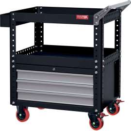 Shuter Steel Utility Cart, w/3 Lower Drawers, 800 lb. Cap, 34-3/8"L x 19-2/3"W x 34-2/3"H
