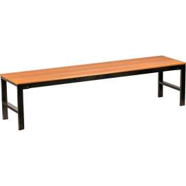 Lorell Outdoor Faux Wood Bench, Backless, Teak