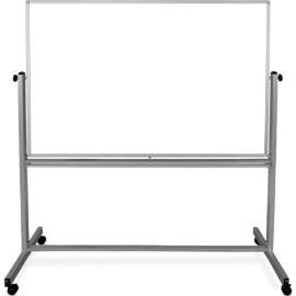 Global Industrial Mobile Reversible Whiteboard With Silver Frame, 96" x 48"