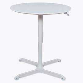 Luxor 32" Round Adjustable Height Restaurant Table, White
