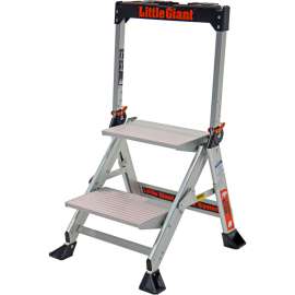 Little Giant Jumbo Step Aluminum Ladder - 375 lb. Capacity, 2 Step - 11902